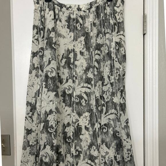 Coldwater Creek Silk Cotton Floral  Midi Skirt XL Y2K Boho Dark Romantic Fairy - Picture 9 of 14